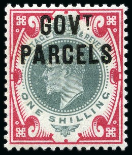 Stamp of Great Britain » Officials GOVERNMENT PARCELS: 1902 1s green & carmine Govt. Parcels, mint lh