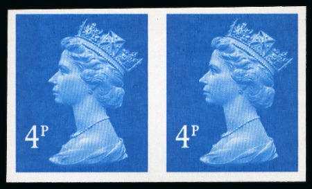 Stamp of Great Britain » Queen Elizabeth II 1997 4p New blue (two bands) mint nh imperforate pair