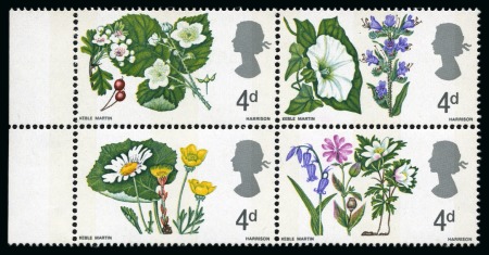 Stamp of Great Britain » Queen Elizabeth II 1967 British Wild Flowers (phosphor) 4d with ERROR SLATE PURPLE OMITTED