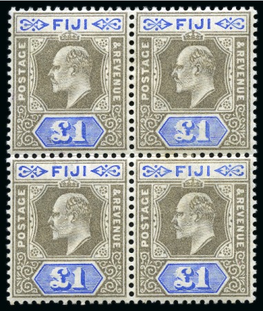 Stamp of Fiji 1903 Wmk CA complete set of 11 to £1 in mint blocks of four