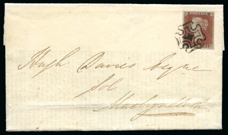 Stamp of Great Britain » 1841 1d Red 1842 (May 6) Printed lettersheet with 1d red-brown pl.20 RH tied by WELSHPOOL DISTINCTIVE MC