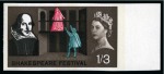 Stamp of Great Britain » Queen Elizabeth II 1964 Shakespeare Festival (phosphor) 3d to 1s6d set of four imperforate imprimaturs with "BPMA" handstamps on reverse