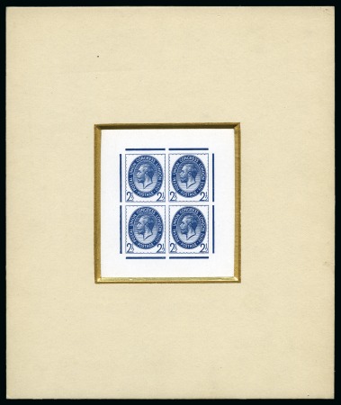 Stamp of Great Britain » King George V » 1924-36 Issues 1929 PUC 1/2d to 2 1/2d set of specially prepared imperforate miniature sheets of four in the issued colours on thin glazed paper