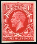 Stamp of Great Britain » King George V » 1924-36 Issues 1934-36 Photogravure 1 1/2d imperforate colour trials set of four in scarlet, red-brown, ultramarine and deep grey-green