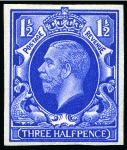 Stamp of Great Britain » King George V » 1924-36 Issues 1934-36 Photogravure 1 1/2d imperforate colour trials set of four in scarlet, red-brown, ultramarine and deep grey-green