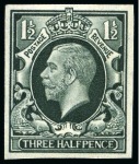 Stamp of Great Britain » King George V » 1924-36 Issues 1934-36 Photogravure 1 1/2d imperforate colour trials set of four in scarlet, red-brown, ultramarine and deep grey-green