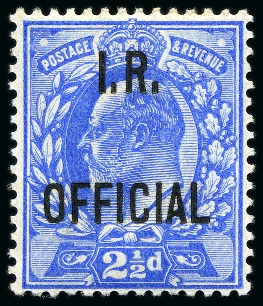 Stamp of Great Britain » Officials INLAND REVENUE: 1902 2 1/2d Ultramarine I.R. Official mint large part og