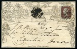 Stamp of Great Britain » 1840 Mulreadys & Caricatures 1841 (Jun 10) 1d Mulready lettersheet sent from Bruton (Somerset) to Totnes uprated with 1841 1d red pl.1b GA