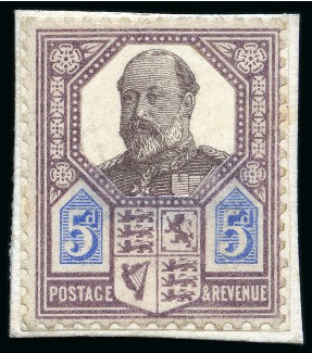 Stamp of Great Britain » King Edward VII » 1902-10 De La Rue Issues 1901 5d Composite "paste-up" essay of the Victorian Jubilee 5d with a lithographed three-quarter portrait of King Edward VII
