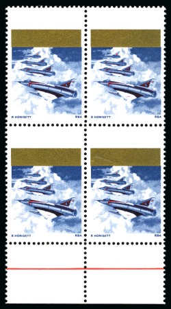 Stamp of Australia » Commonwealth of Australia 1971 50th Anniversary of RAAF 6c with BLACK OMITTED in mint nh lower marginal block of four