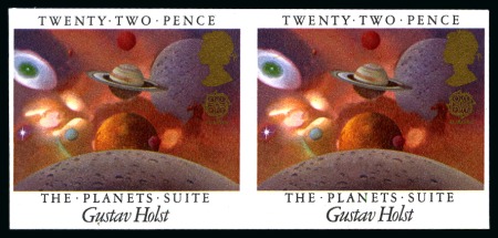 Stamp of Great Britain » Queen Elizabeth II 1985 Europa European Music Year 22p imperforate horizontal pair, mint nh