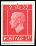 Stamp of Great Britain » King Edward VIII 1937 2 1/2d Edward VIII Coronation set of 4 imperf. essays