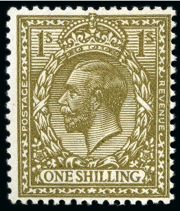 Stamp of Great Britain » King George V » 1912-24 Profile Head Issues 1912-24 1s Deep bronze-brown mint nh, very fine example of this scarce shade