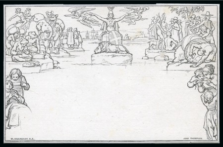 Stamp of Great Britain » 1840 Mulreadys & Caricatures 1840 Mulready proof, state 3 in black on India paper without face value or side panels