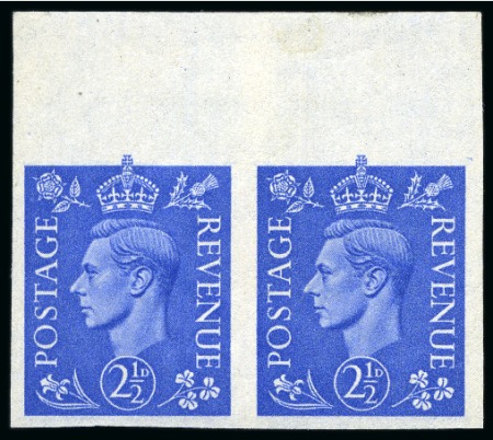 Stamp of Great Britain » King George VI 1941-42 2 1/2d Light Ultramarine imperforate pair
