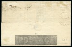 Stamp of Great Britain » 1840 Mulreadys & Caricatures 1841 (Feb 2) 1d Mulready lettersheet containing a printed advert for the Atlas Assurance Company cancelled by a London "9" in MC