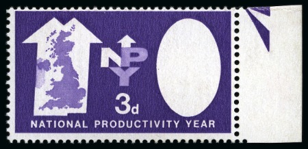 Stamp of Great Britain » Queen Elizabeth II 1962 National Productivity Year 3d mint with ERROR LIGHT BLUE OMITTED (Queen's head)