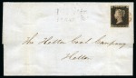 Stamp of Great Britain » 1840 1d Black and 2d Blue "May Dates" 1840 (May 14) Wrapper from Newcastle upon Tyne to Helton with 1840 1d intense black pl.1a FF