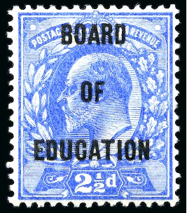 Stamp of Great Britain » Officials BOARD OF EDUCATION: 1902 2 1/2d Ultramarine Board of Education mint og
