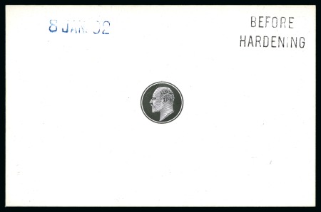 Stamp of Great Britain » King Edward VII » 1902-10 De La Rue Issues 1902 De La Rue die proof of the small format head with solid background within a circular frame