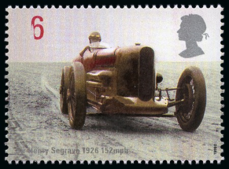 Stamp of Great Britain » Queen Elizabeth II 1998 British Land Speed Record Holders with ERROR "2" FROM FACE VALUE OMITTED, mint nh