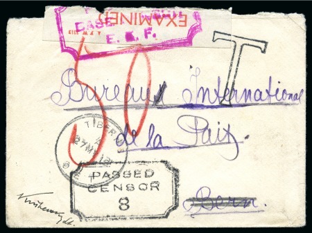 Stamp of Switzerland / Schweiz » Nachportomarken (Auslandsbriefe) FELDPOST 1916-18: Vier Feldpostbelege aus bzw. Marokko,