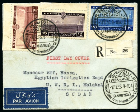 Stamp of Egypt » Commemoratives 1938 International Telecommunications Conference, three covers