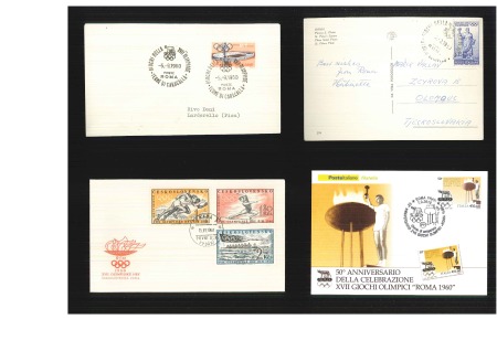 Stamp of Olympics » 1960 Rome 1960 Small cover lot incl. ppc fkd 15L Olympic Issue