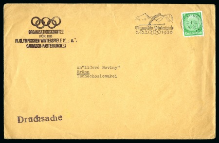 Stamp of Olympics » 1936 Garmisch-Partenkirchen 1936 - Olympic Winter Games - Garmisch Partenkirchen - German Empire cover lot with Committee envelope