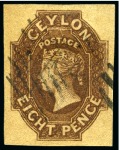 Stamp of Ceylon » 1857-59 White Paper 1857-64, Collection of imperf. issues, mostly used