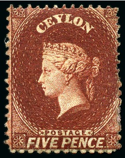 Stamp of Ceylon » 1862 No Watermark 1862 No Wmk collection incl. 5d brown unused and 1s unused