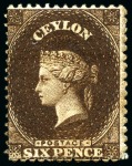 Stamp of Ceylon » 1862 No Watermark 1862 No Wmk collection incl. 5d brown unused and 1s unused