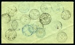 Stamp of Colonies françaises » Nouvelle-Calédonie 1911 10c Cagou obl. Sce Mme Cote-Ouest sur lettre réadressée