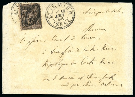 Stamp of France COSTA RICA : Deux lettres sur pages d'exposition dont