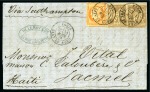 Stamp of France HAITI : Deux lettres sur page d'exposition dont Tarif