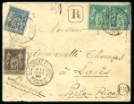 Stamp of France PORTO-RICO : Deux lettres sur page d'exposition dont
