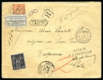 Stamp of France CHILI : Deux lettres recommandées avec Type SAGE sur
