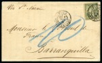 Stamp of France COLOMBIE : Deux lettres avec Type SAGE sur page d'exposition