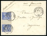 Stamp of France GUYANE : Quatre lettres avec Type SAGE sur page d'exposition