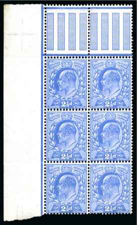 Stamp of Great Britain » King Edward VII » 1911 Harrison & Sons Issues 1911 Harrison perf.14 2 1/2d bright blue in mint nh corner marginal block of six