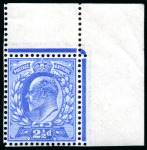 Stamp of Great Britain » King Edward VII » 1911 Harrison & Sons Issues 1911 Harrison perf.14 2 1/2d bright blue in mint nh corner marginal block of six