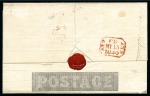 Stamp of Great Britain » 1840 Mulreadys & Caricatures 1840 (May 13) 1d Mulready lettersheet sent within London,  fine "May date"