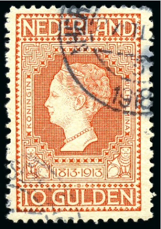 Stamp of Netherlands 1852-1951, Used selection on stockcards incl. 1898-1923 10g orange signed Berghuijs, 1913 10g orange signed Richter