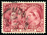 Stamp of Canada » Canada and Provinces Collections 1859-1929, Small used selection on stockcards incl. 1859 issues to 17c and 1897 Jubilee $1 to $5