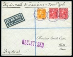 Stamp of Gilbert and Ellice Islands FANNING ISLAND: 1933 (Dec 20) Envelope sent by registered airmail to Switzerland