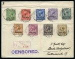 Stamp of Nauru 1917 & 1918 Pair of covers sent registered from Pleasant Island and censored en route to Switzerland