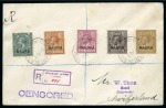 Stamp of Nauru 1917 & 1918 Pair of covers sent registered from Pleasant Island and censored en route to Switzerland