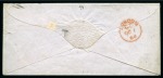 Stamp of Great Britain » 1854-1900 Postal History of the Perforated Line Engraved and Surface Printed Issues 1864 (Sep 30) Envelope to GIBRALTAR with 1862-64 6d left wing marginal tied by Tiverton "800" duplex