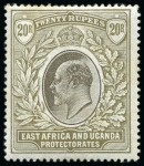 Stamp of Kenya, Uganda and Tanganyika » Kenya, Uganda and Tanganyika 1903-10, KEVII issues mint collection on 5 album pages incl. 1903-04 Crown CA mint set to 50R and 1904-07 Multi Crown CA to 20R 