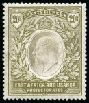 Stamp of Kenya, Uganda and Tanganyika » Kenya, Uganda and Tanganyika 1903-10, KEVII issues mint collection on 5 album pages incl. 1903-04 Crown CA mint set to 50R and 1904-07 Multi Crown CA to 20R 